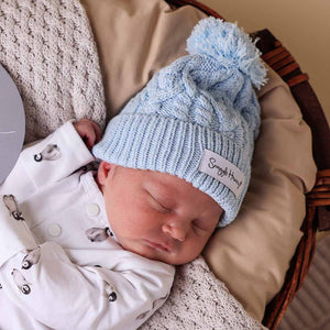 Baby Blue Organic Knit Beanie - Snuggle Hunny