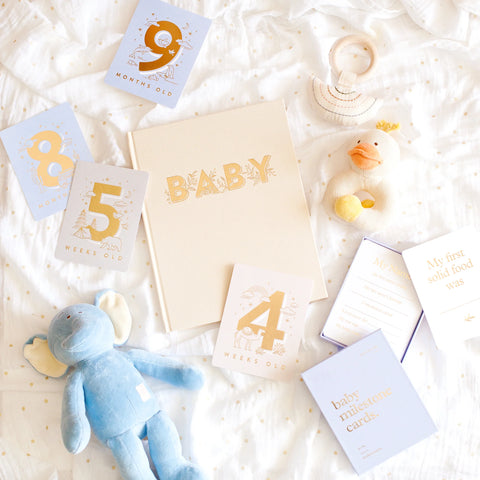 Baby Milestone Cards Powder Blue - Fox & Fallow