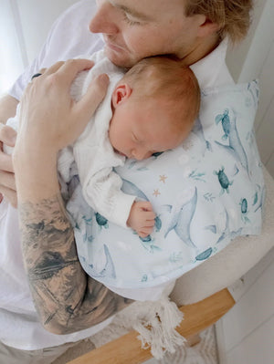 Burp Cloth - 2 pack -Turtle Bay & Dusty Sky Blue - Bambella Designs