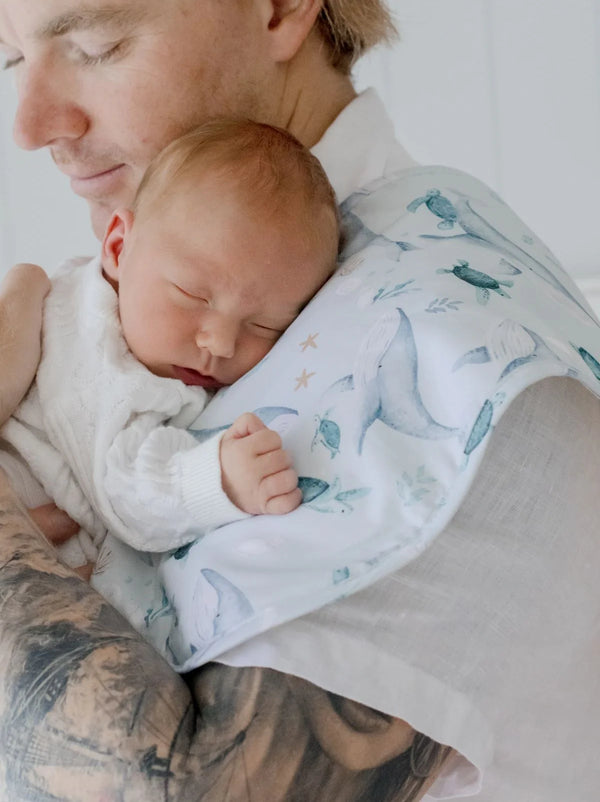 Burp Cloth - 2 pack -Turtle Bay & Dusty Sky Blue - Bambella Designs