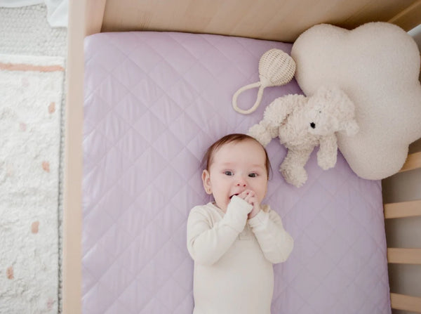 Waterproof Cot Sheet & Mattress Protector - Lavender Haze - Bambella Designs