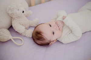 Waterproof Cot Sheet & Mattress Protector - Lavender Haze - Bambella Designs