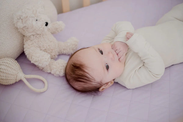 Waterproof Cot Sheet & Mattress Protector - Lavender Haze - Bambella Designs