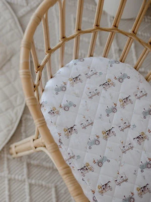 Small Oval/Moses Fitted Waterproof Sheet | Oakwood Farm - Bambella Designs