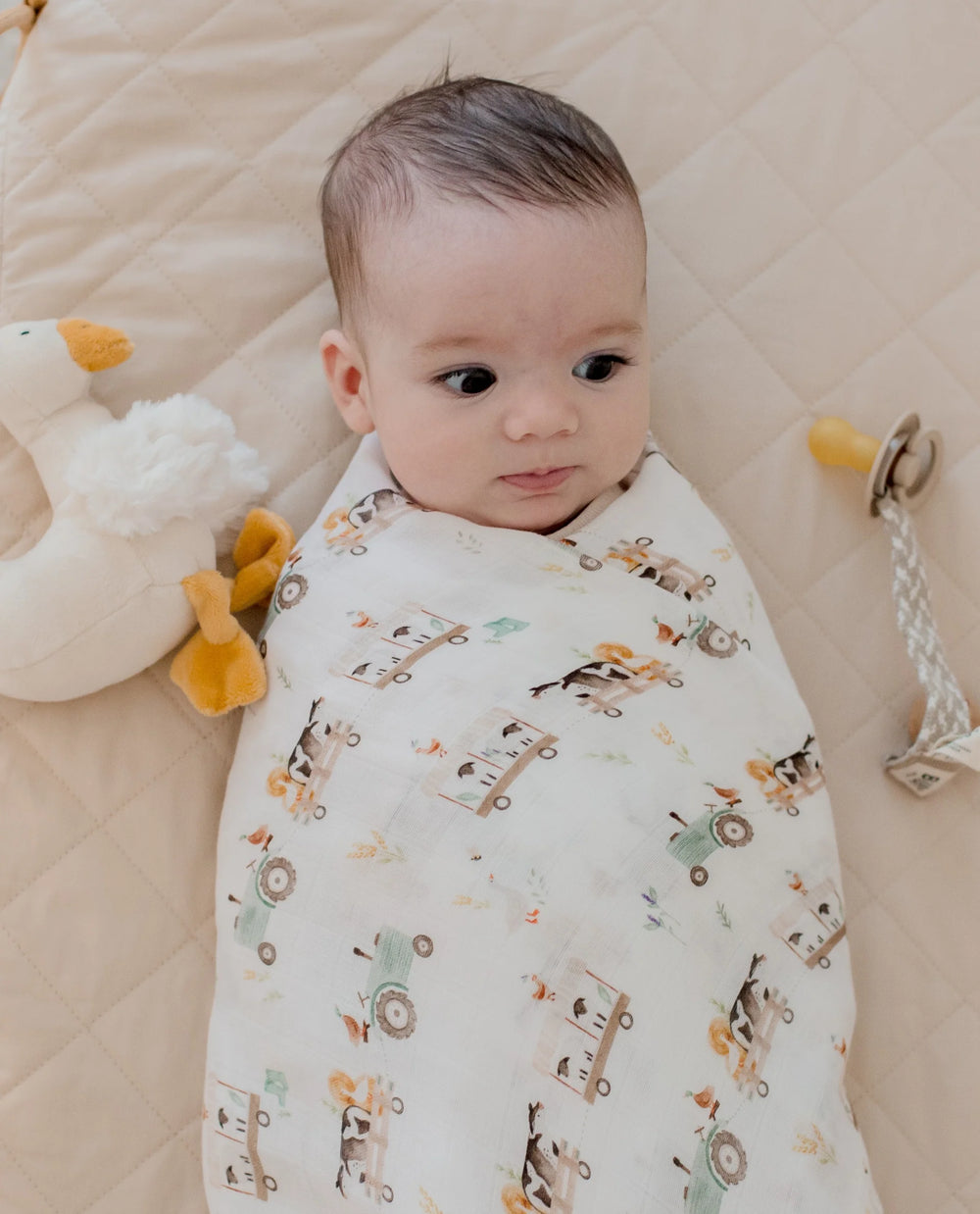 Bamboo Cotton Muslin Swaddle - Oakwood Farm - Bambella Designs