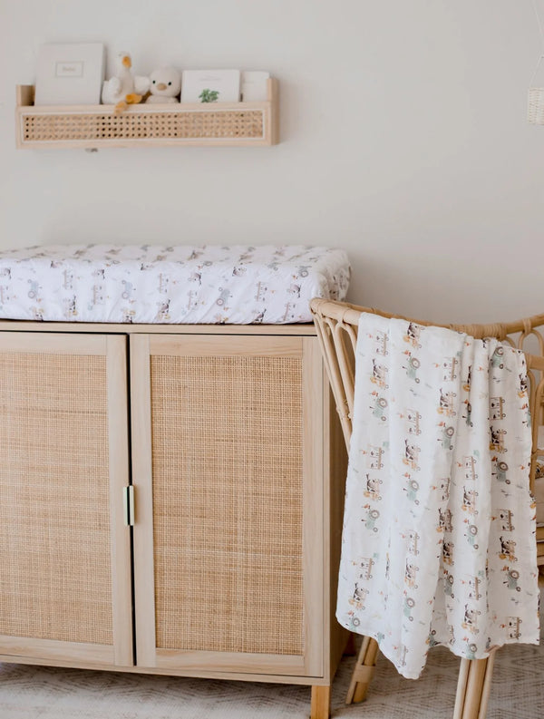 Bamboo Cotton Muslin Swaddle - Oakwood Farm - Bambella Designs