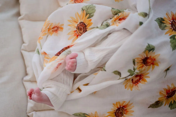 Bamboo Cotton Muslin Swaddle Wrap | Sunny Days - Bambella Design