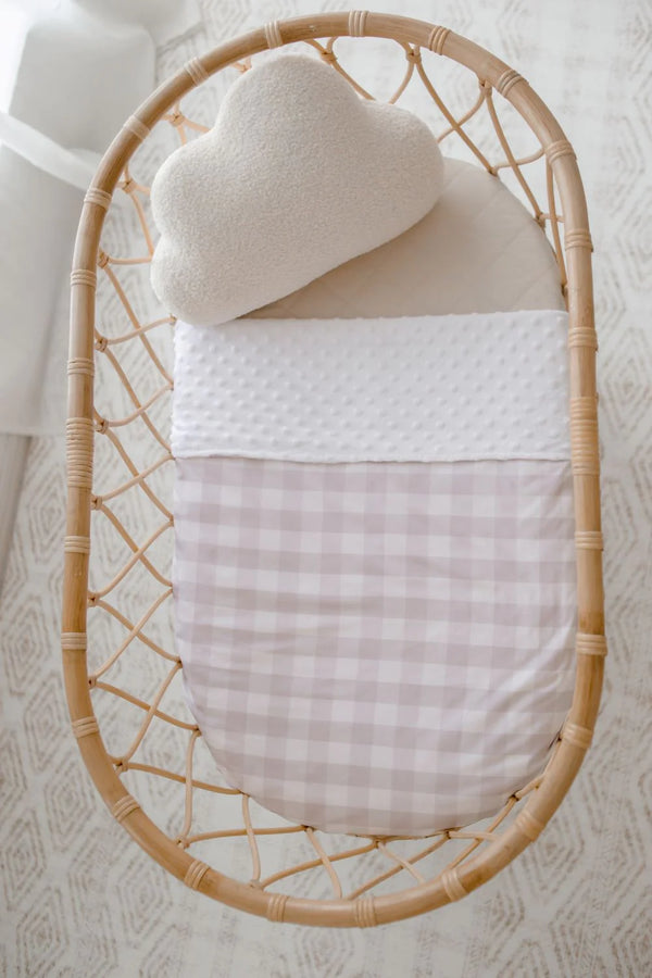 **Snuggle Blanket - Blush Gingham - Bambella Designs