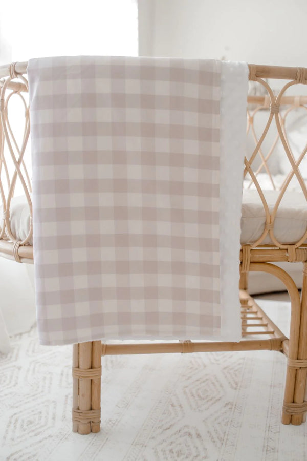 **Snuggle Blanket - Blush Gingham - Bambella Designs
