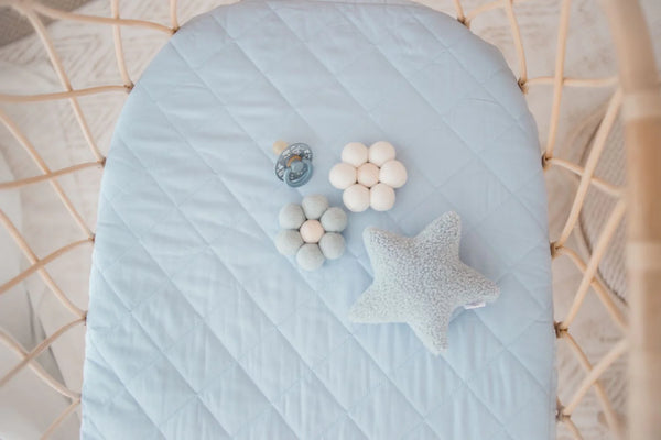 Waterproof Bassinet Sheet - Dusty Blue - Bambella Designs