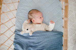Waterproof Bassinet Sheet - Dusty Blue - Bambella Designs