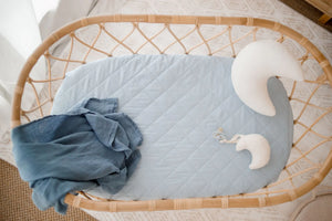 Waterproof Bassinet Sheet - Dusty Blue - Bambella Designs