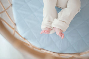 Waterproof Bassinet Sheet - Dusty Blue - Bambella Designs