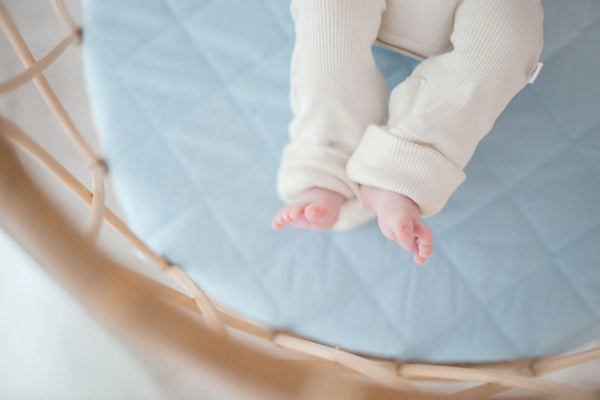 Waterproof Bassinet Sheet - Dusty Blue - Bambella Designs