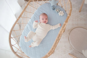 Waterproof Bassinet Sheet - Dusty Blue - Bambella Designs