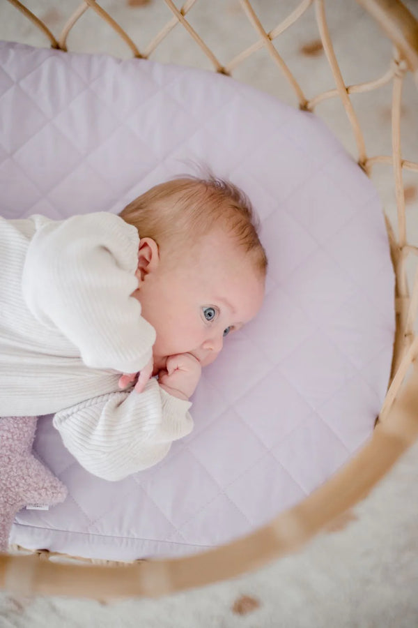 Waterproof Bassinet Sheet - Lavender Haze - Bambella Designs