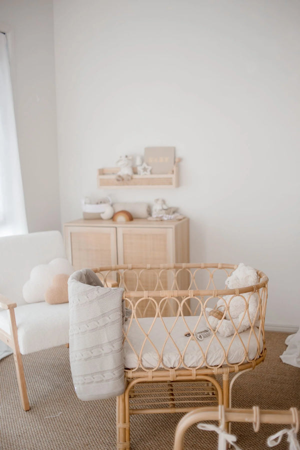Waterproof Bassinet Sheet - Oat - Bambella Designs