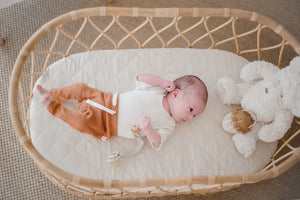 Waterproof Bassinet Sheet - Oat - Bambella Designs