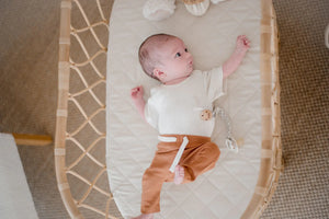 Waterproof Bassinet Sheet - Oat - Bambella Designs