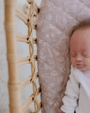 Waterproof Bassinet Sheet - Bee Kind - Bambella Designs