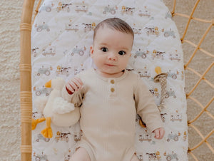 Waterproof Bassinet Sheet - Oakwood Farm - Bambella Designs