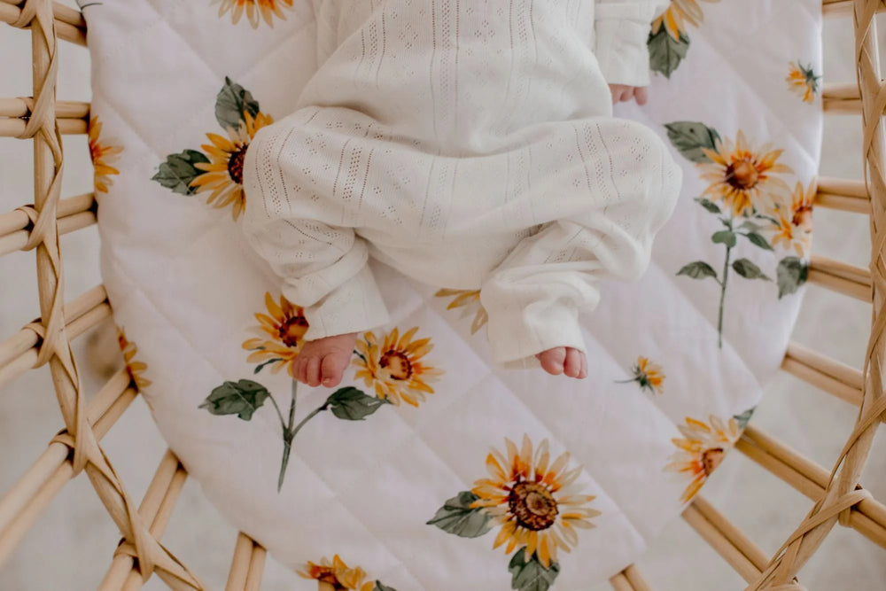 **Waterproof Bassinet Sheet/Change Mat Cover | Sunny Days - Bambella Designs