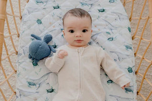 Waterproof Bassinet Sheet | Turtle Bay - Bambella Designs