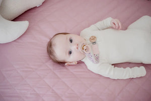 Waterproof Cot Sheet & Mattress Protector - Dusty Mauve - Bambella Designs