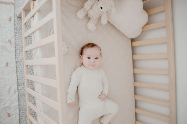 Waterproof Cot Sheet & Mattress Protector  - Oat - Bambella Designs