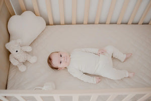 Waterproof Cot Sheet & Mattress Protector  - Oat - Bambella Designs