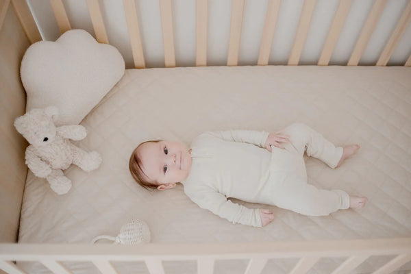 Waterproof Cot Sheet & Mattress Protector  - Oat - Bambella Designs