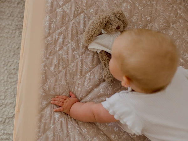 Waterproof Cot Sheet & Mattress Protector - Bee Kind - Bambella Designs