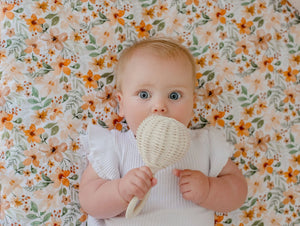 Waterproof Cot Sheet & Mattress Protector - Bloom - Bambella Designs