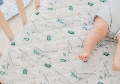 Waterproof Cot Sheet & Mattress Protector - Turtle Bay - Bambella Designs