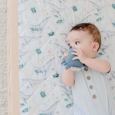 Waterproof Cot Sheet & Mattress Protector - Turtle Bay - Bambella Designs