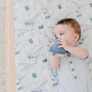 Waterproof Cot Sheet & Mattress Protector - Turtle Bay - Bambella Designs