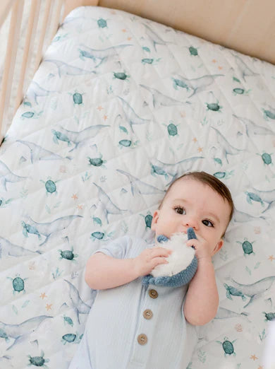 Waterproof Cot Sheet & Mattress Protector - Turtle Bay - Bambella Designs