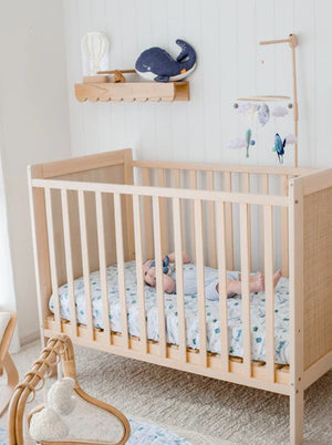 Waterproof Cot Sheet & Mattress Protector - Turtle Bay - Bambella Designs