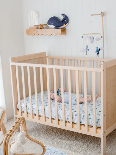 Waterproof Cot Sheet & Mattress Protector - Turtle Bay - Bambella Designs