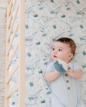 Waterproof Cot Sheet & Mattress Protector - Turtle Bay - Bambella Designs