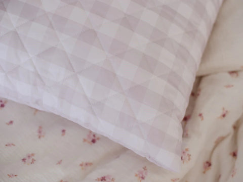 Waterproof Standard Pillowcase | Blush Gingham - Bambella Designs
