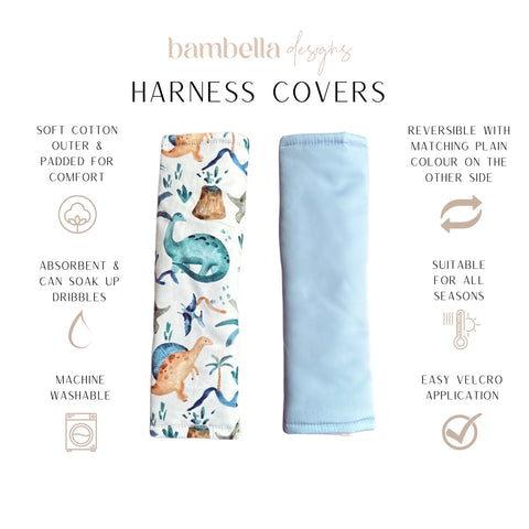 Harness Covers | Wild Dinosaurs - Bambella Designs
