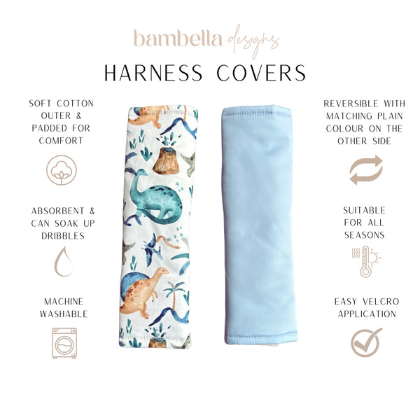 Harness Covers | Wild Dinosaurs - Bambella Designs