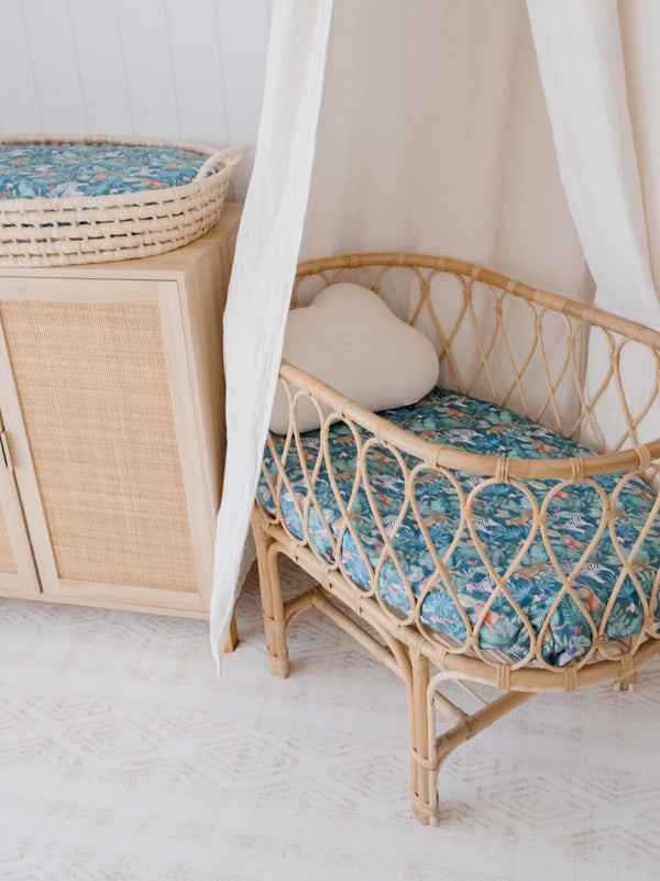 Waterproof Bassinet Sheet - Jungle Palms - Bambella Designs DISCOUNTED