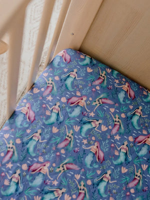 **Waterproof Cot Sheet & Mattress Protector - Mermaid Magic - Bambella Designs