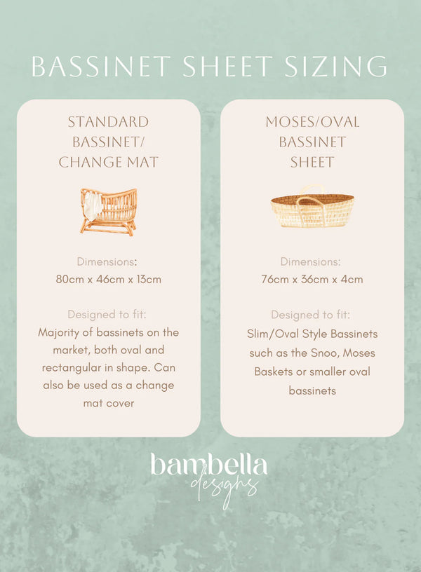 **Waterproof Bassinet Sheet/Change Mat Cover | Sunny Days - Bambella Designs