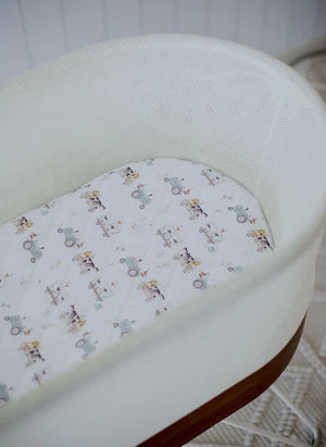 Small Oval/Moses Fitted Waterproof Sheet | Oakwood Farm - Bambella Designs