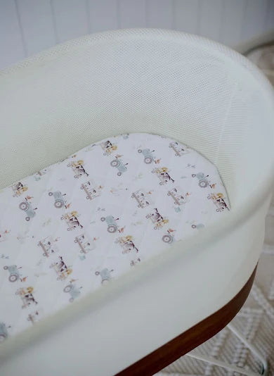 Small Oval/Moses Fitted Waterproof Sheet | Oakwood Farm - Bambella Designs