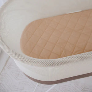 Small Oval/Moses/Snoo Fitted Waterproof Sheet | Nude - Bambella Designs