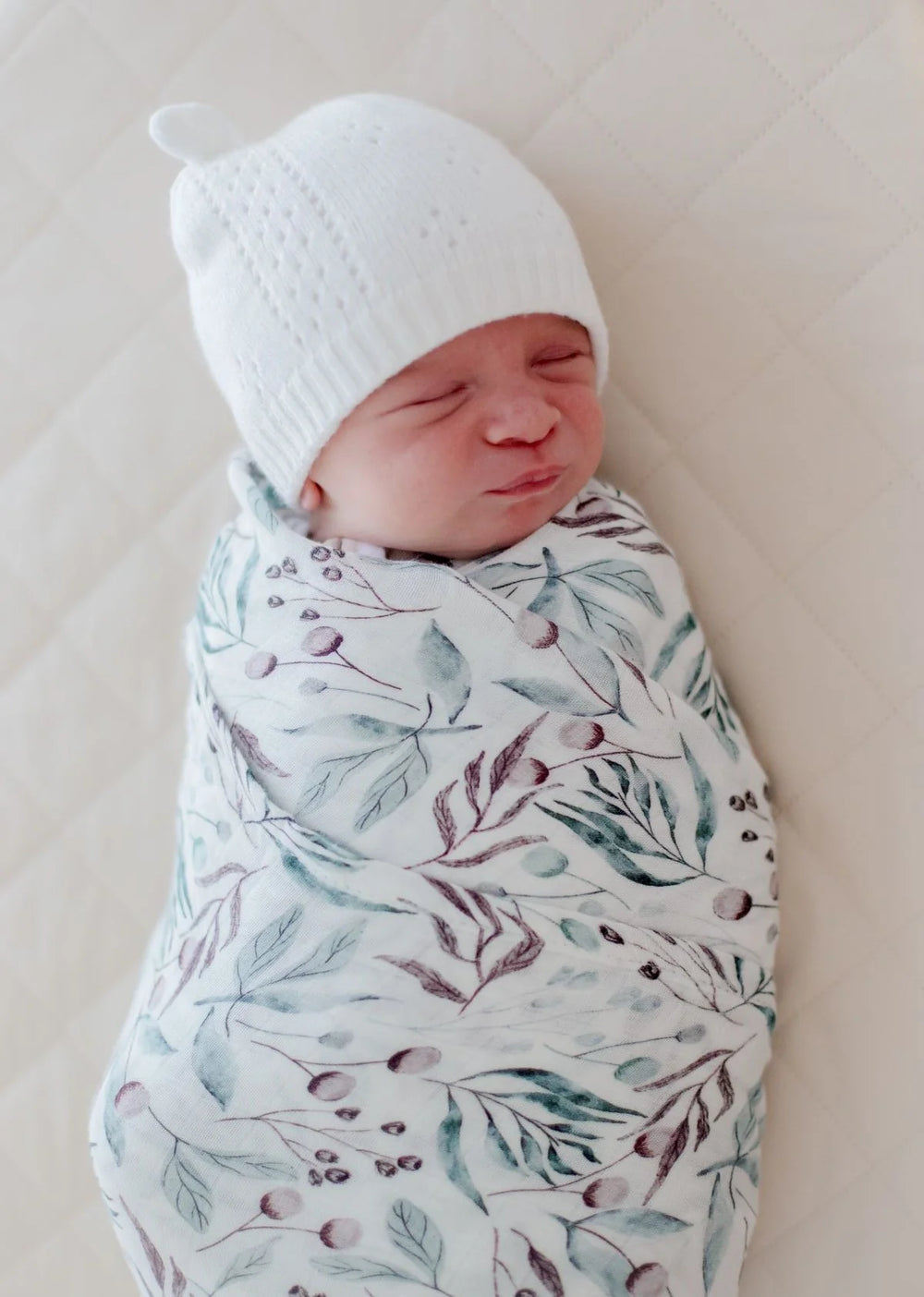 Bamboo Cotton Muslin Swaddle Wrap | Botanical - Bambella Design